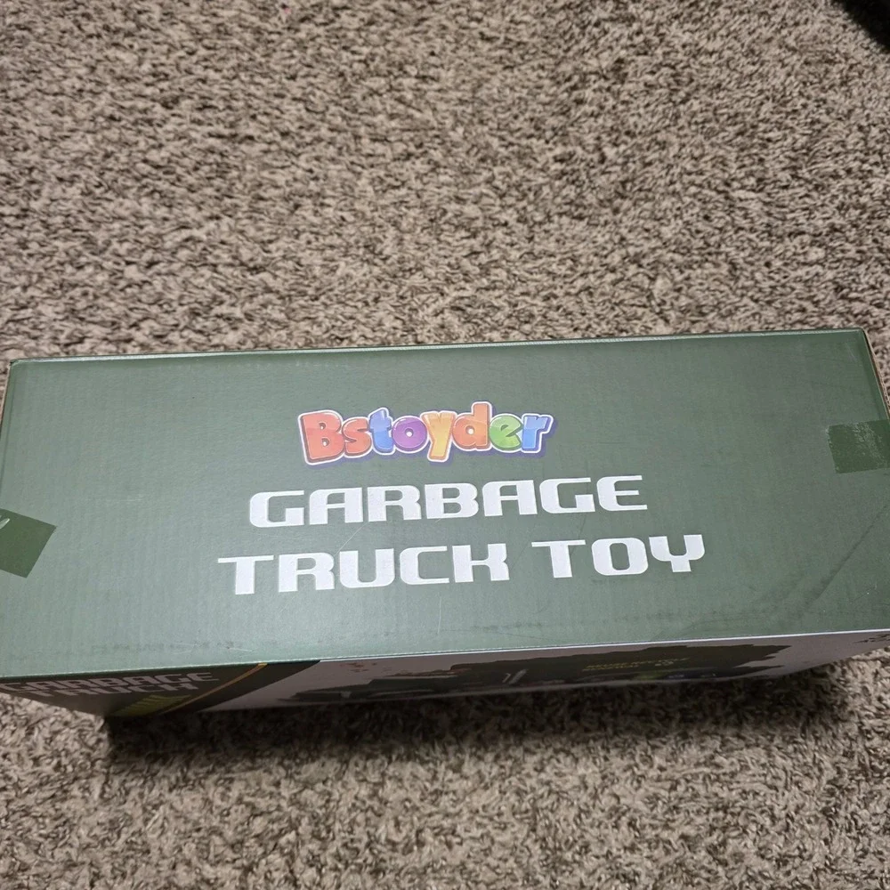 Bstoyder Green Garbage Truck Toy with Lights Sounds‎ and 3 Trash Cans New in Box